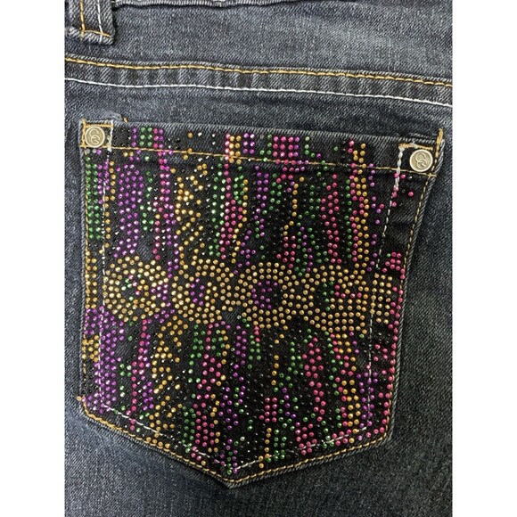 Coogi Jeans Womens Size 13/14 Blue Colorful Sparkling Gems Y2K Minimalist Denim - Picture 5 of 12